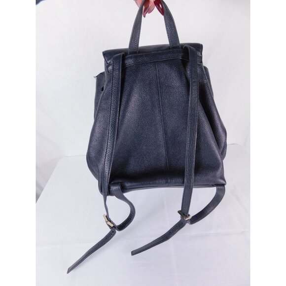 Kate Spade Backpack Womens Large Navy Leather Tassel Magnetic Flap Drawstring main image 5